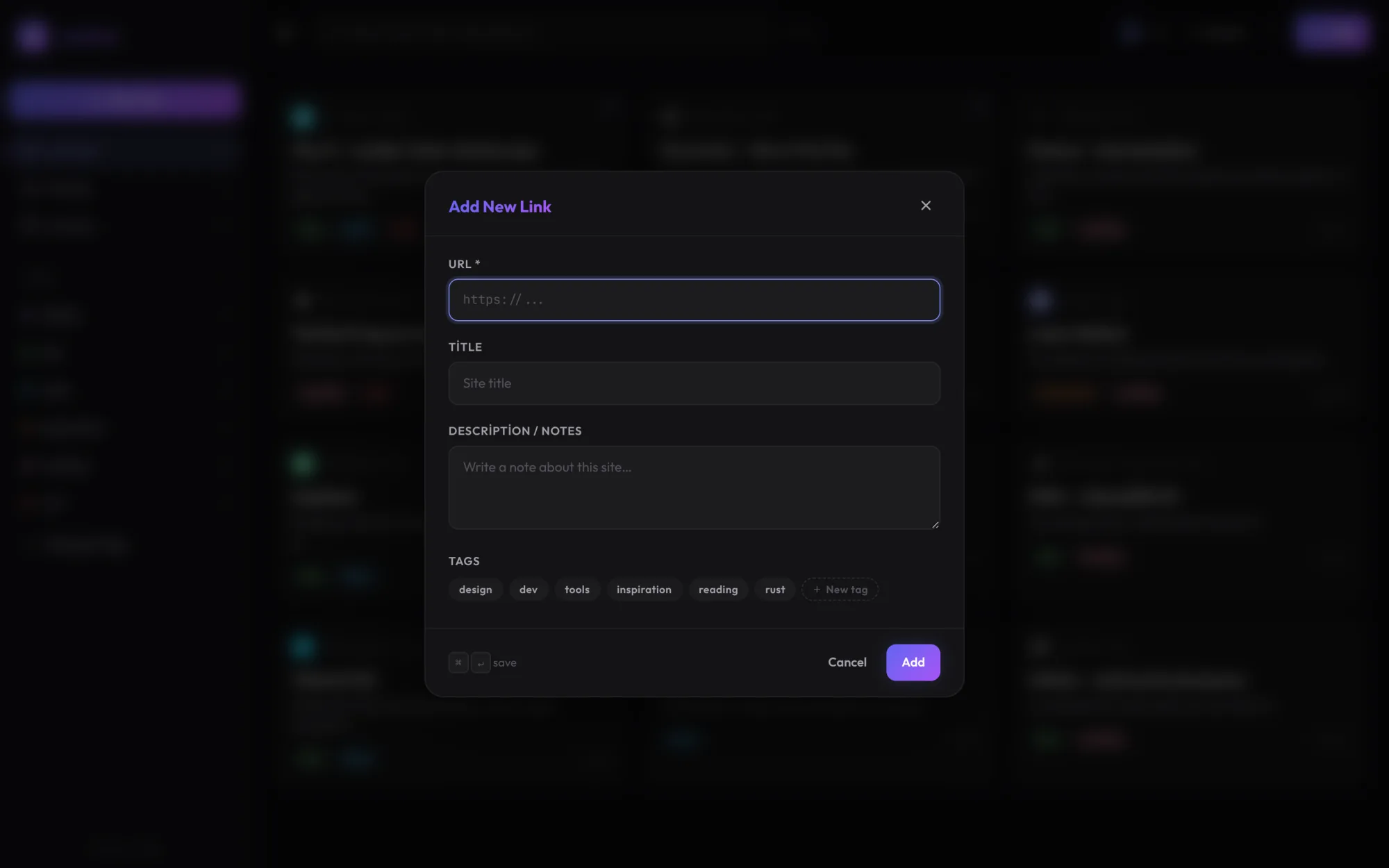 Adding a link — N from anywhere